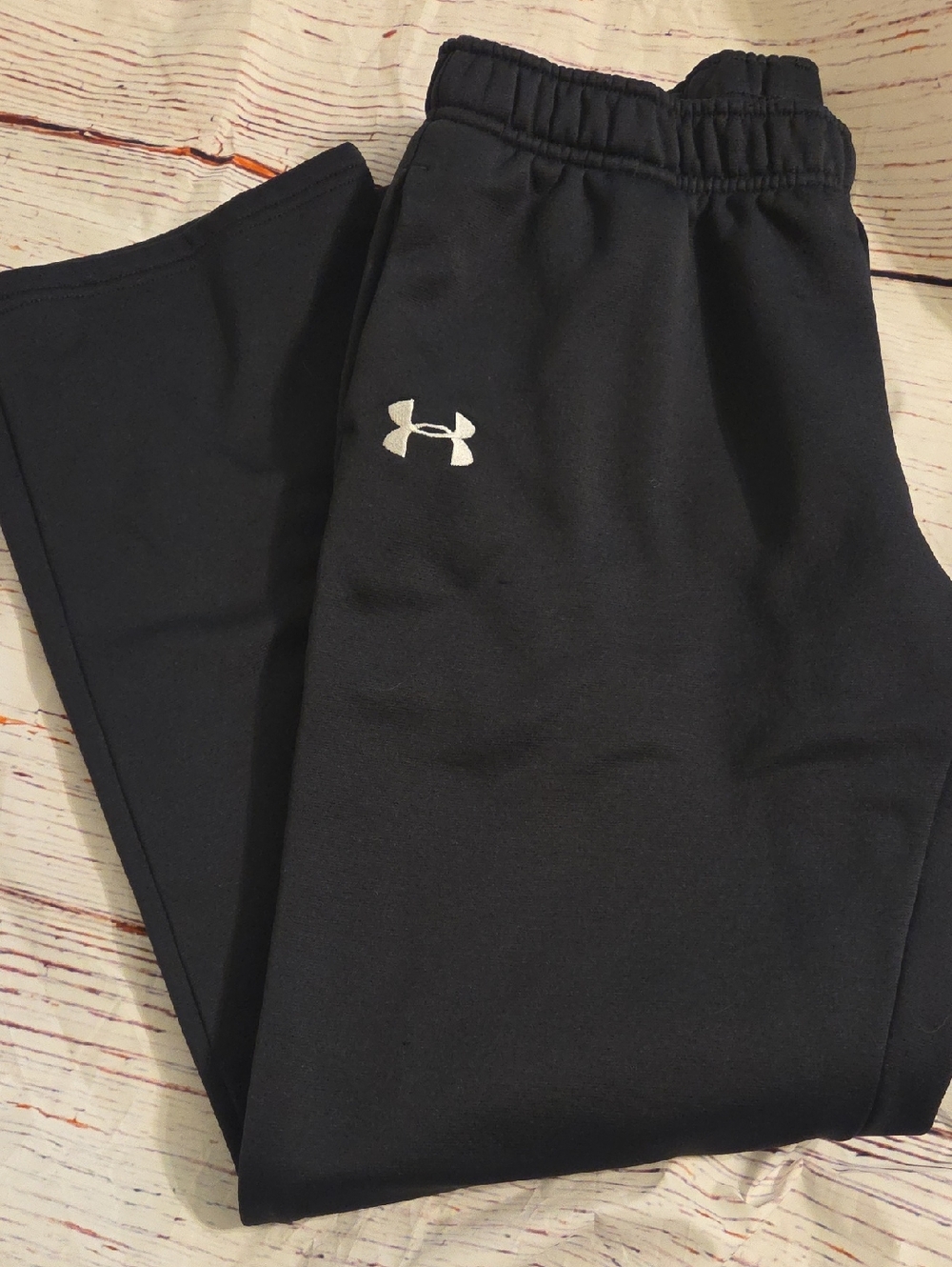 Under Armour Black Kids Jogger Sweatpants with White Logo